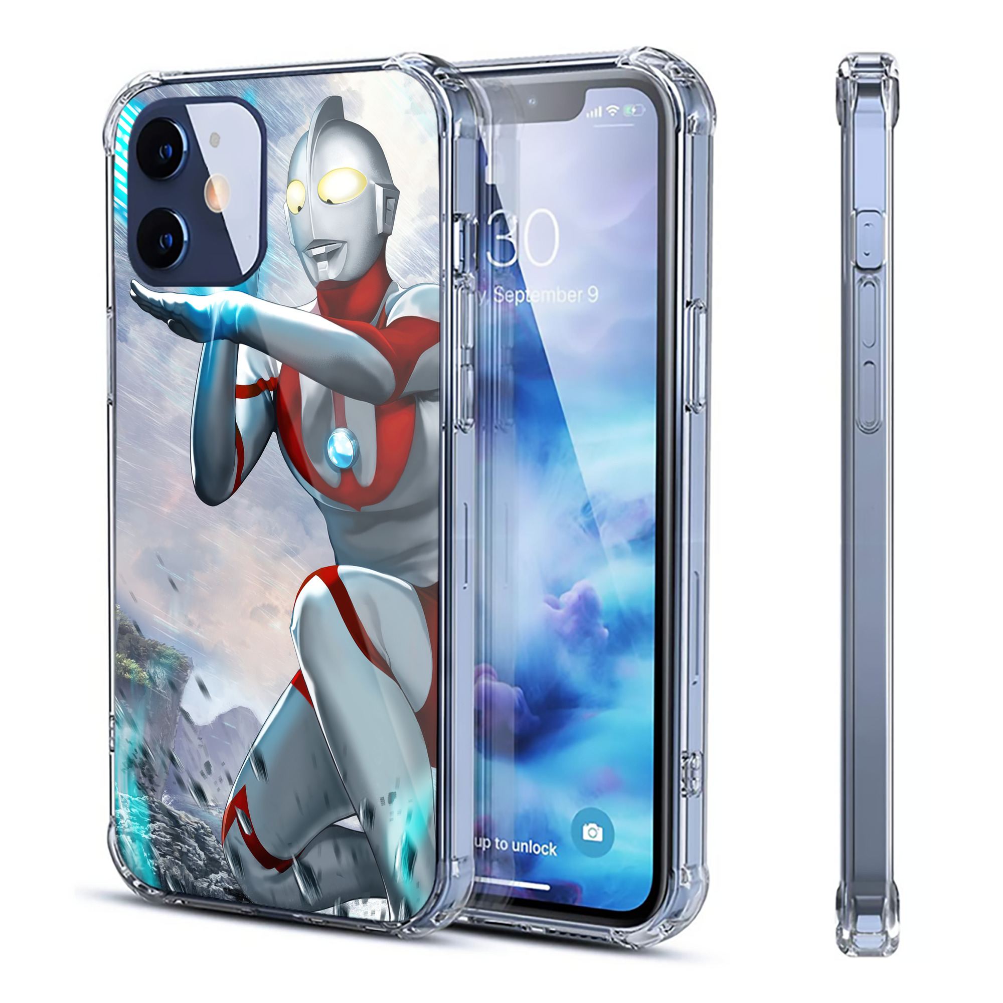 （画像用） ウルトラマン Ultraman 【iPhone 12シリーズ対応】透明スマホケース（クリアソフトケース）